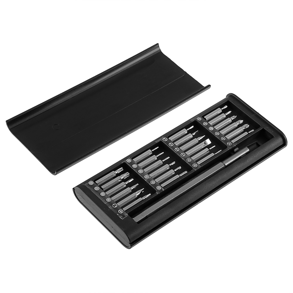 ЕРМАК Набор для точных работ 25в1: отвертка + биты 24шт (фосфоритовые,25мм), кейс пластик, арт.№ 736-264