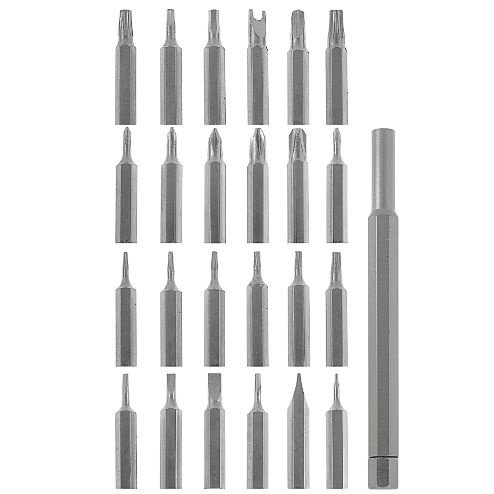 ЕРМАК Набор для точных работ 25в1: отвертка + биты 24шт (фосфоритовые,25мм), кейс пластик, арт.№ 736-264