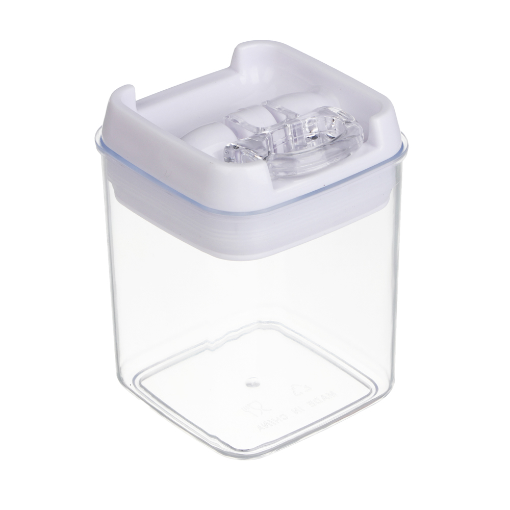 Банка для сыпучих продуктов, тм VETTA, Миндаль, 300мл квадратная, пластик, арт.№ 861-526