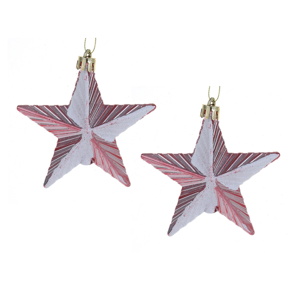 СНОУ БУМ Набор декоративных украшений "Звезды" 2шт, 9x3x9см, пластик, арт.2, арт.№ 374-586