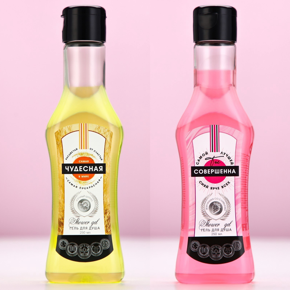 Гель для душа "Ты совершенна"/"Самая чудесная",флакон мартини,250мл, арт.№ 951-137