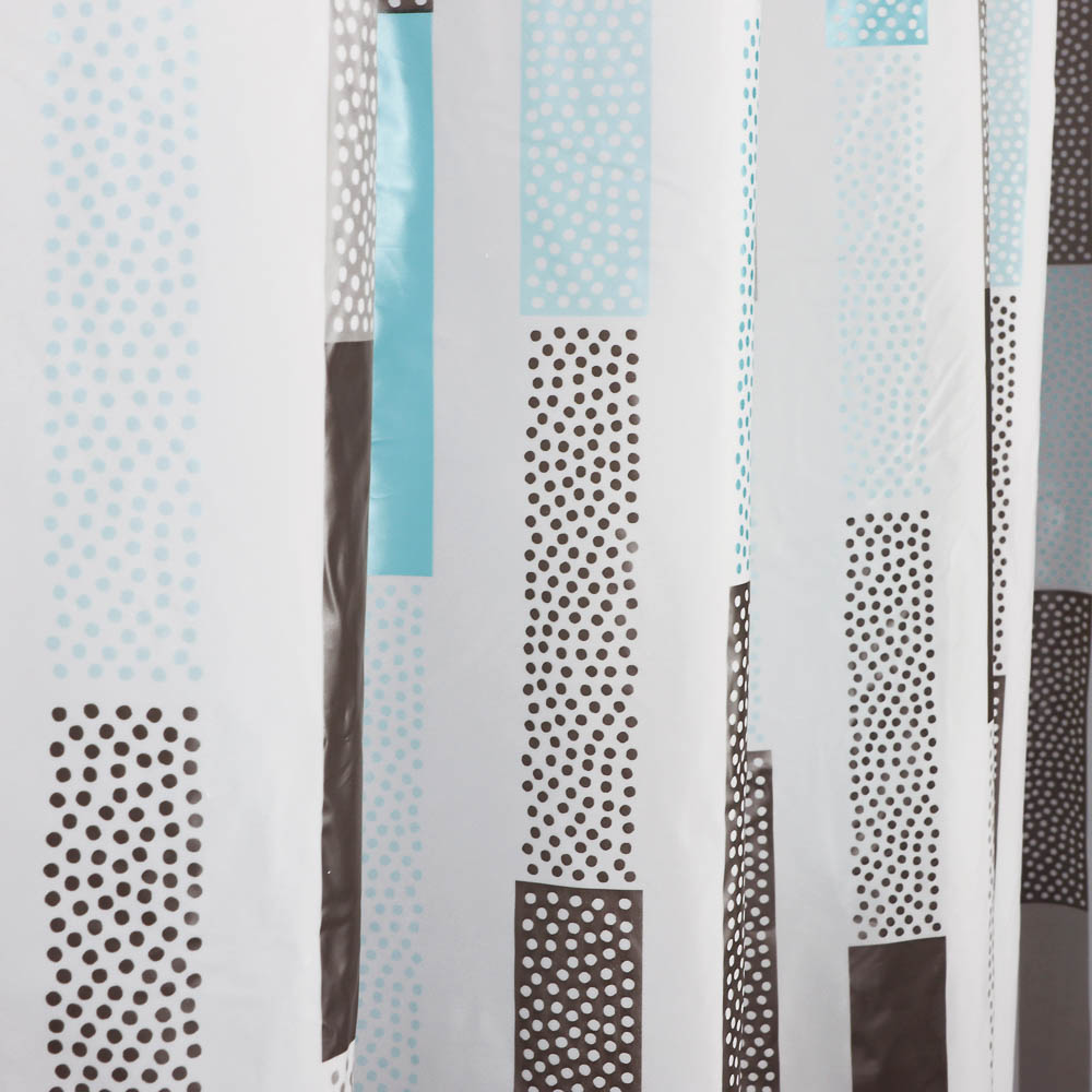 Штора для ванной 180x180см DENY, белый/синий, ПЕВА, SWC-55-11, арт.№ 461-662