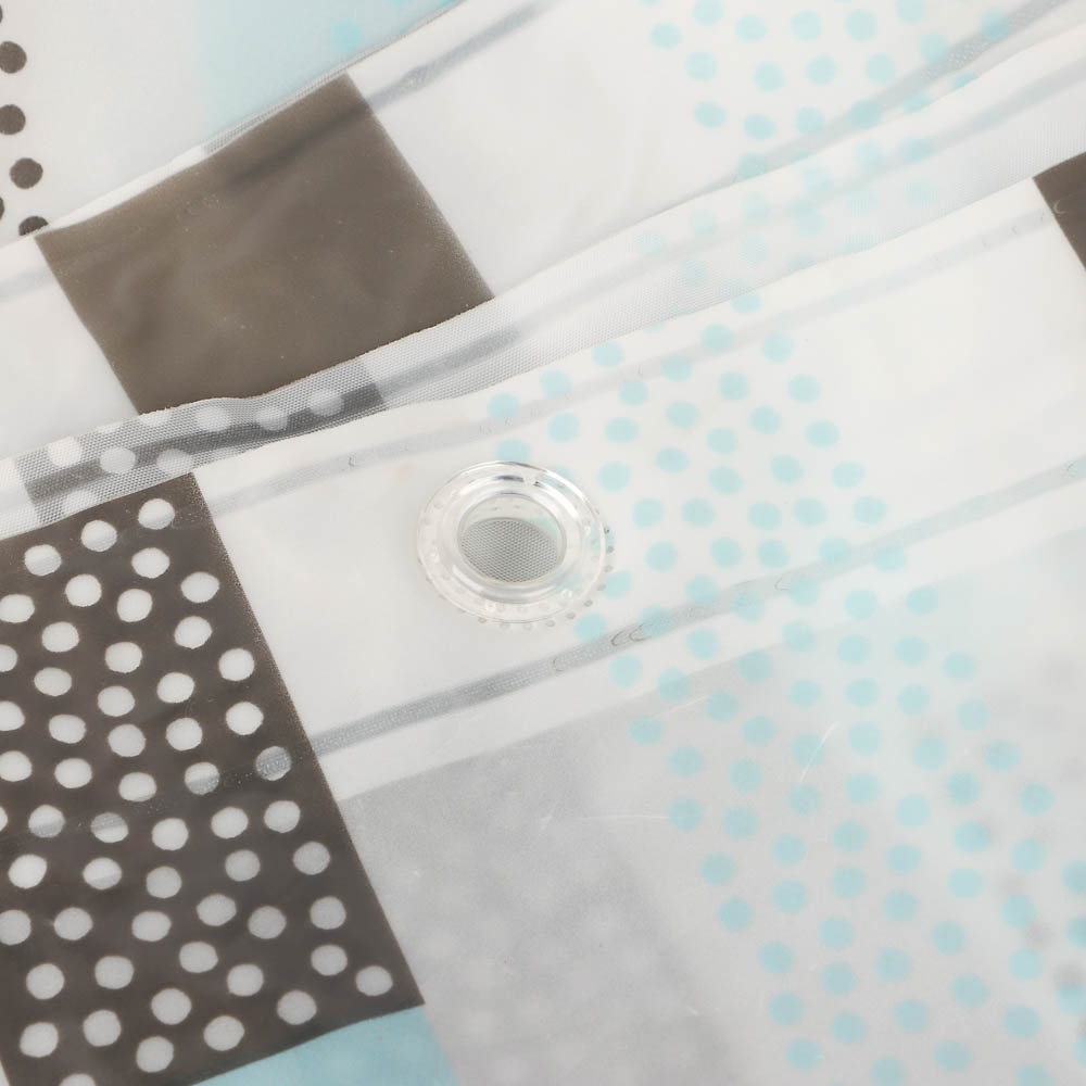 Штора для ванной 180x180см DENY, белый/синий, ПЕВА, SWC-55-11, арт.№ 461-662