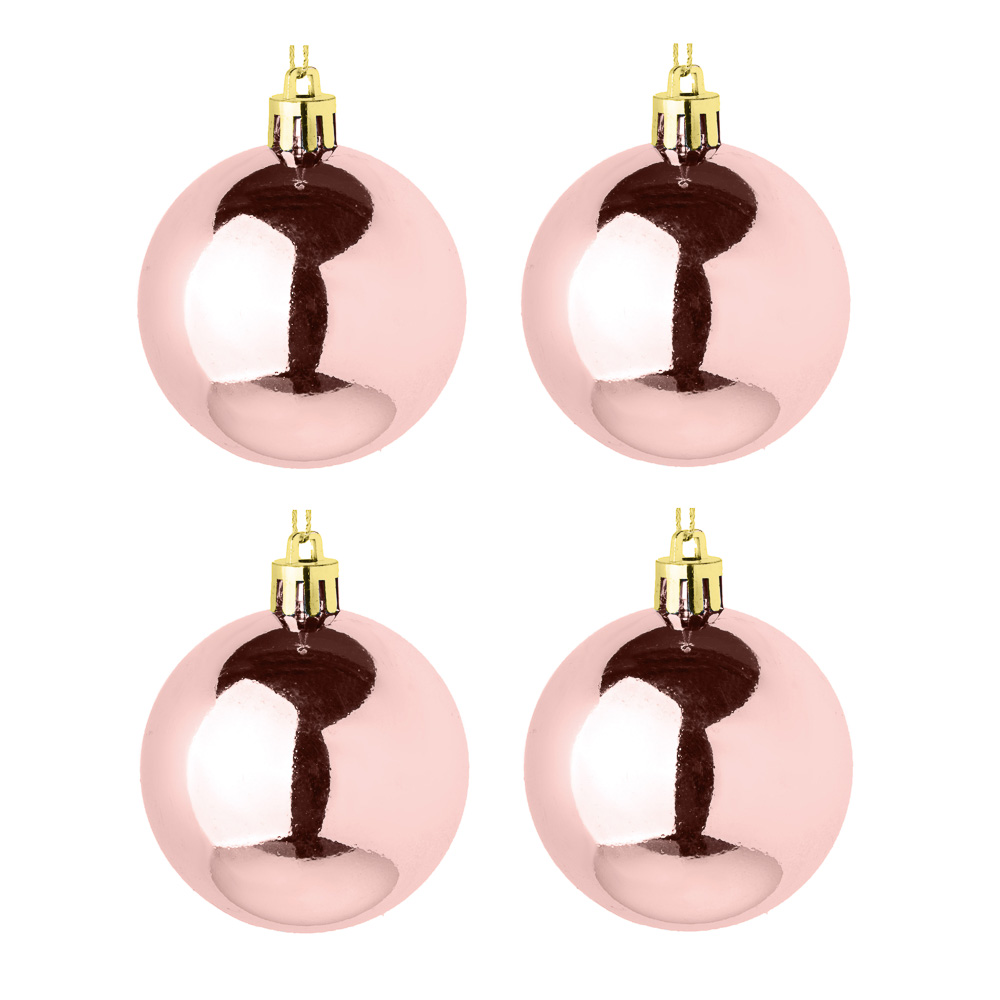 СНОУ БУМ Набор шаров 4шт 8см пластик, розовый, 26-234, арт.№ 372-721