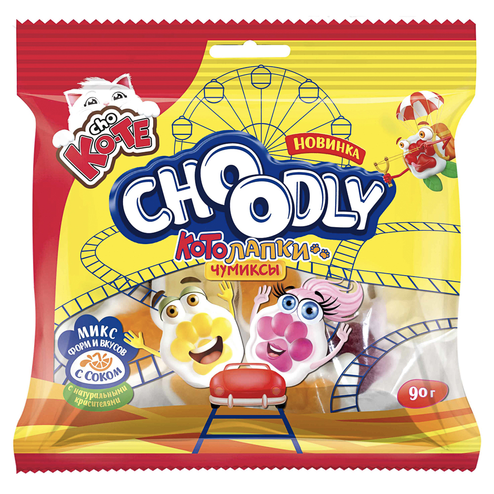 Мармелад жевательный CHOODLY Котолапки ск25%, 90г, арт.№ 880-072