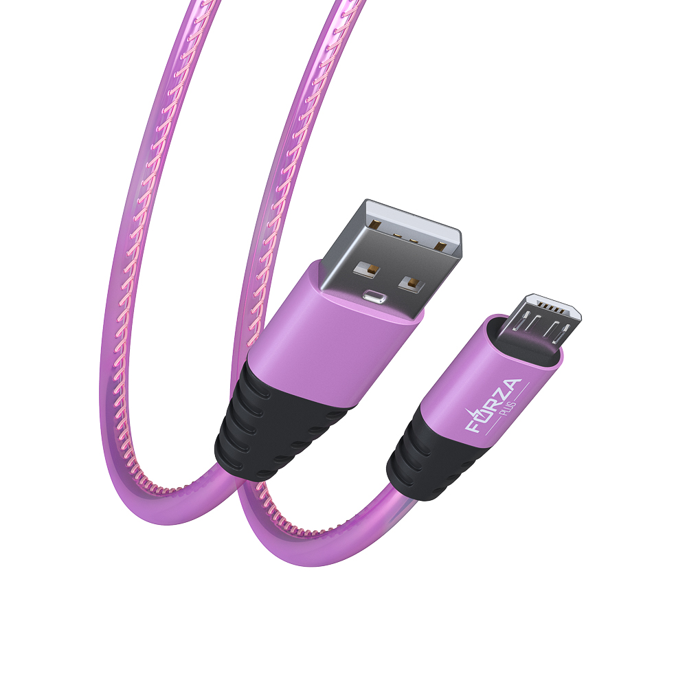 FORZA Кабель для зарядки Перламутр Micro USB, 1м, 2А, кожаная оплётка, 3  цвета, пакет арт. 916-221 купить в г. Луганск - MPR-SHOP.RU