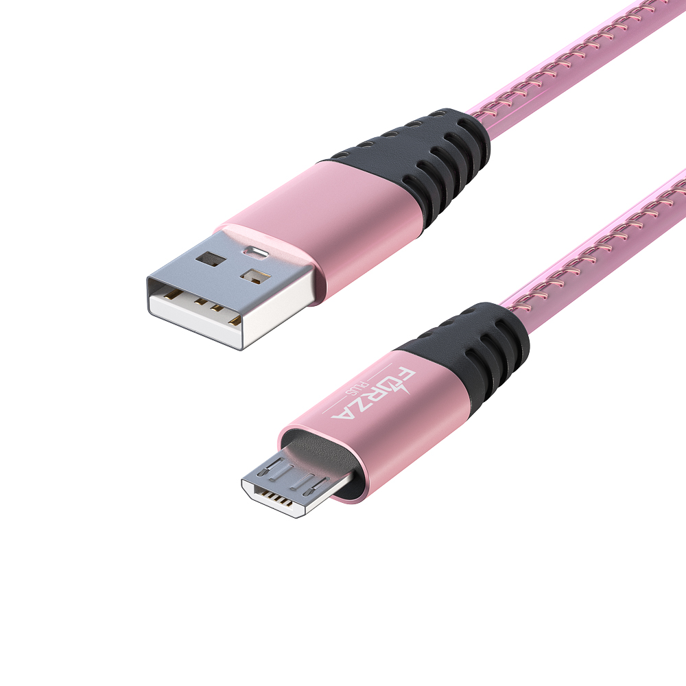 FORZA Кабель для зарядки Перламутр Micro USB, 1м, 2А, кожаная оплётка, 3  цвета, пакет арт. 916-221 купить в г. Очер - MPR-SHOP.RU