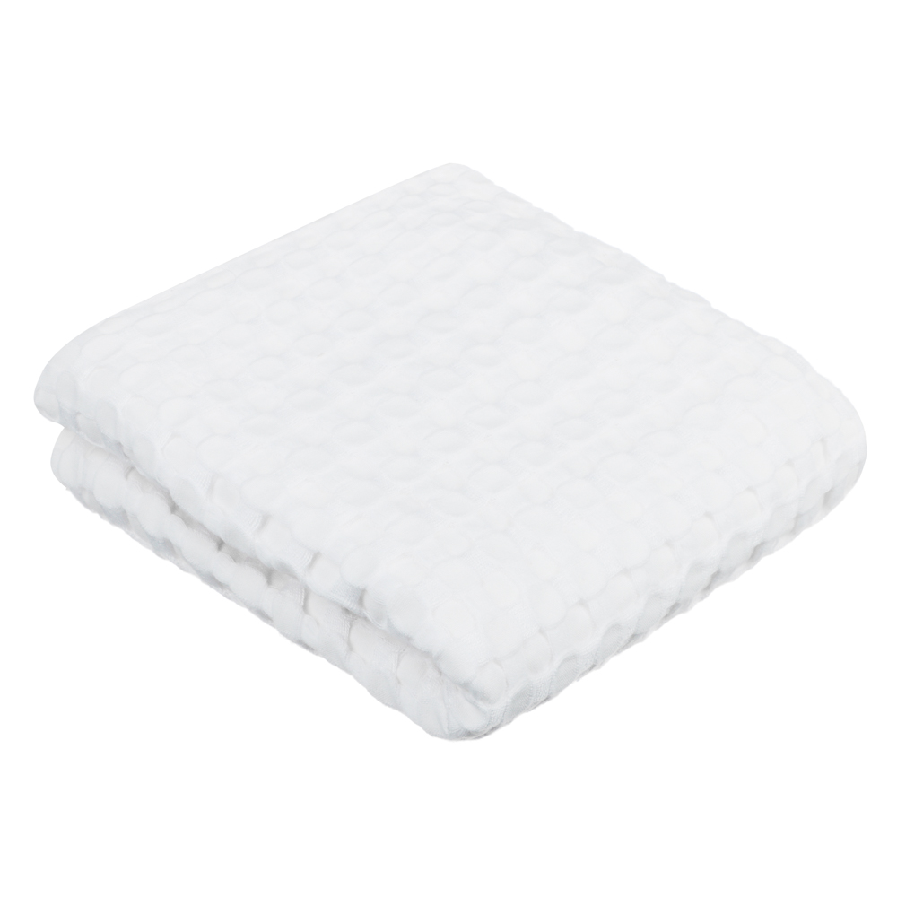 BY COLLECTION Полотенце вафельное 50х90см, 50% бамбук, 50% хлопок, белый, арт.№ 484-058