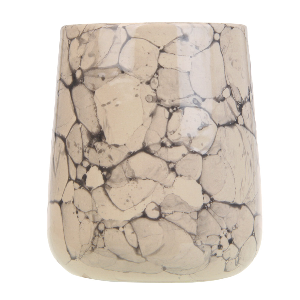 VETTA Стакан для ванной комнаты, 400 мл, 10,5x9x9 см, керамика, "Космос", мрамор молочный, арт.№ 463-476