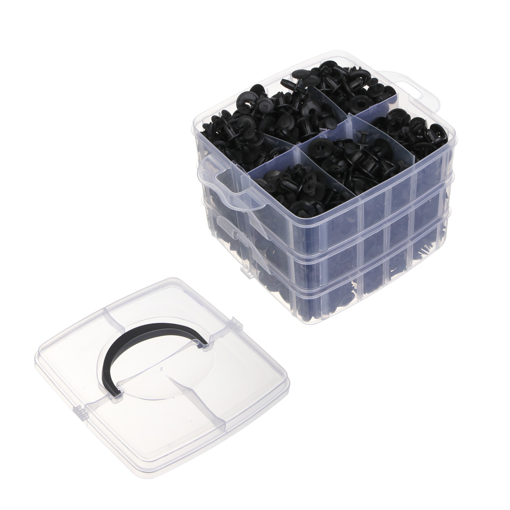 ЕРМАК Клипсы автомобильные, в кейсе 620 шт, набор съемников, 12,5х15х14,5 см, арт.№ 690-195