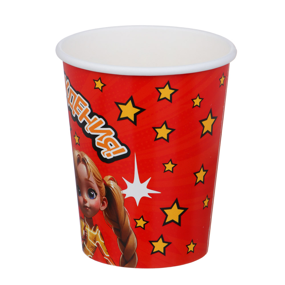 BY Набор стаканов бумажных, 6 шт, 230 мл, С Днем Рождения, арт.№ 530-008