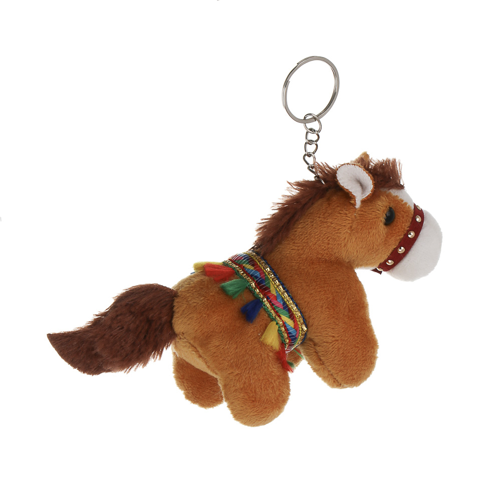 СНОУ БУМ Сувенир мягкий в виде лошадки в попоне 10x11x5 см, полиэстер, 3 дизайна, арт.№ 394-904