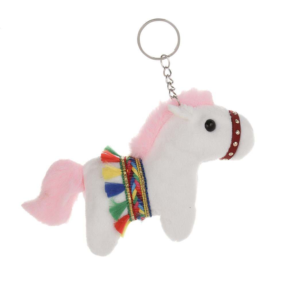 СНОУ БУМ Сувенир мягкий в виде лошадки в попоне 10x11x5 см, полиэстер, 3 дизайна, арт.№ 394-904