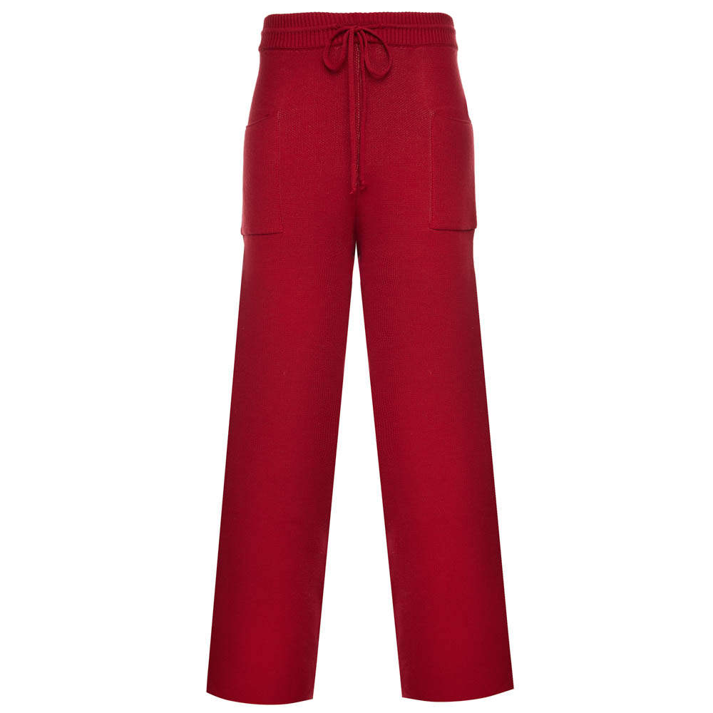 Брюки вязаные "Картошка", унисекс, красный, разм.M, арт.№ 080-008