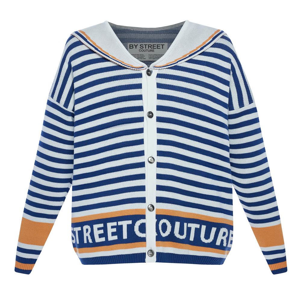 Свитер на пуговицах "BY STREET COUTURE", унисекс, бело-синий, разм.M, арт.№ 080-023