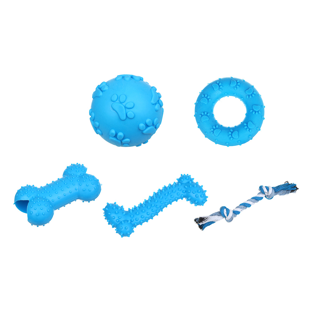 VETTA Набор игрушек для домашних животных, термопластичная резина, хлопчатобумажная веревка, 5 шт, арт.№ 273-458