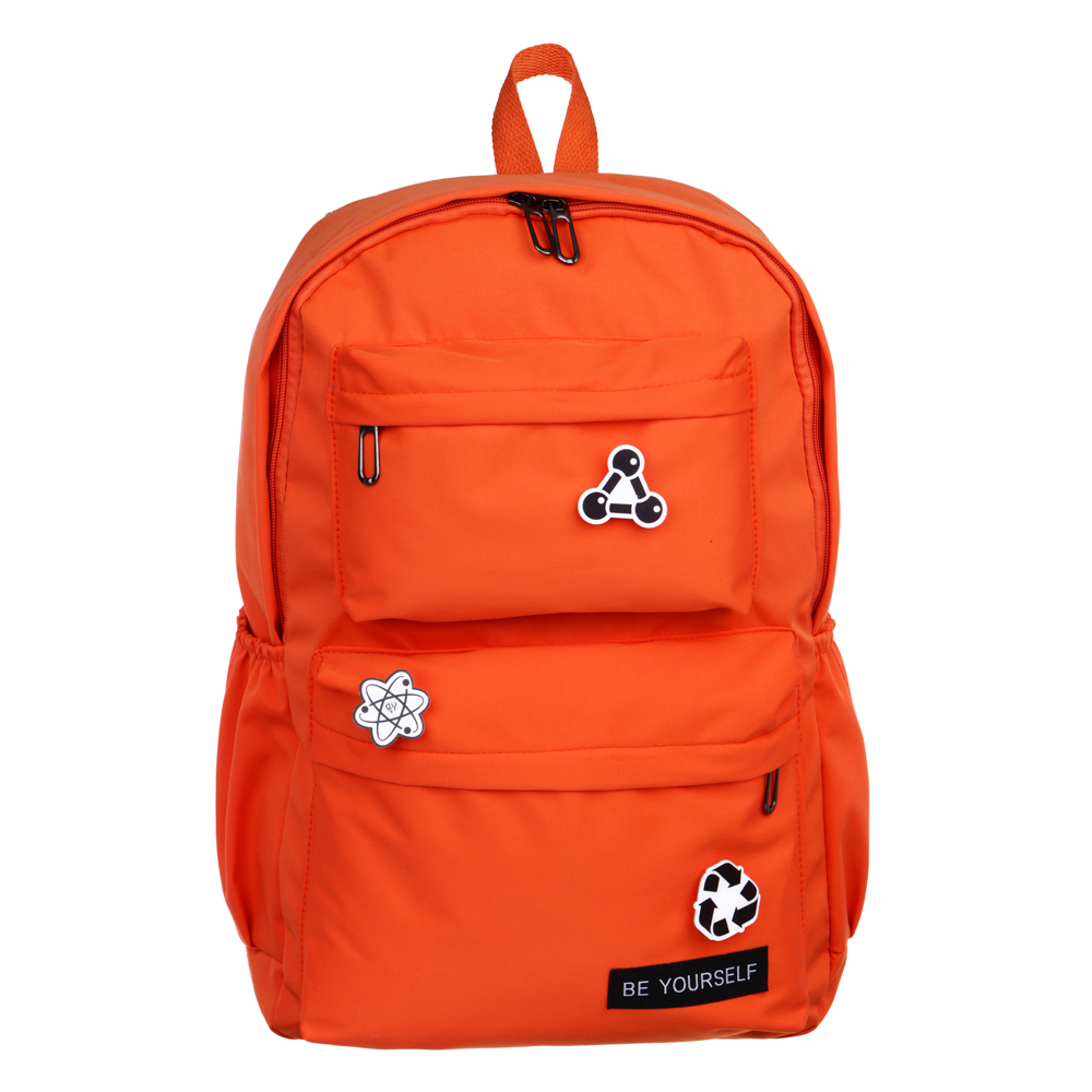 ClipStudio Рюкзак подростковый 45x30,5x13см, 1 отд., 6 карм., значки, ПЭ, оранжевый, арт.№ 254-714