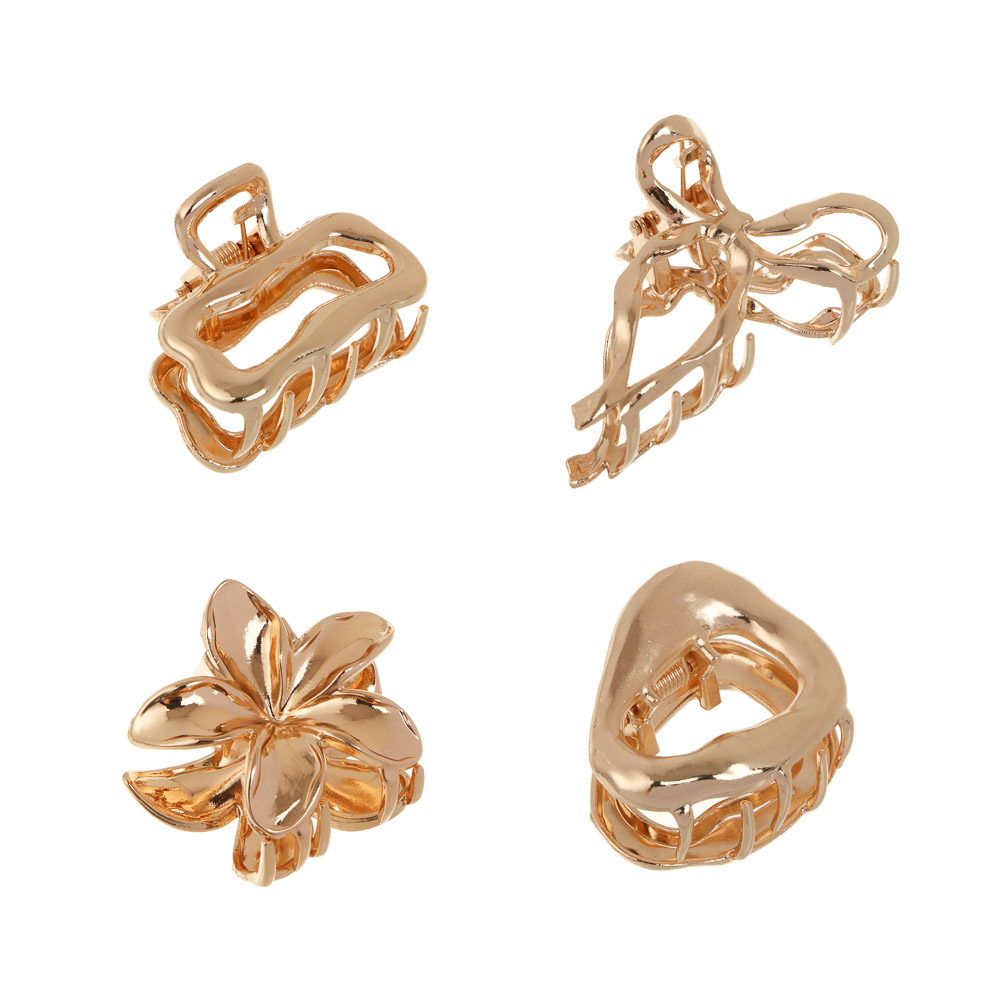 Краб металл ЮНИLOOK 4-5 см, металл, 4 формы, цвет золото, арт.№ 321-459