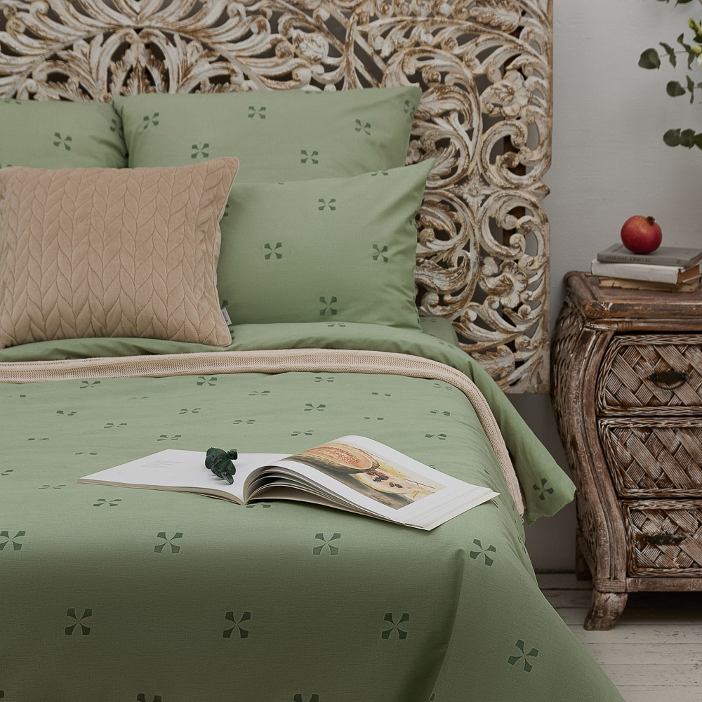 PROVANCE Простыня евро, 200х220см, 100% хлопок, поплин, зеленый, арт.№ 432-153