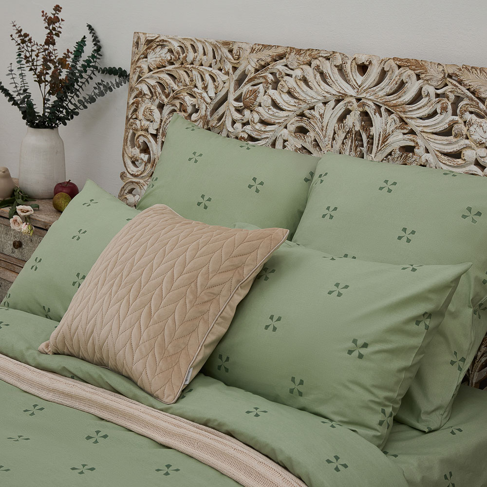 PROVANCE Простыня евро, 200х220см, 100% хлопок, поплин, зеленый, арт.№ 432-153