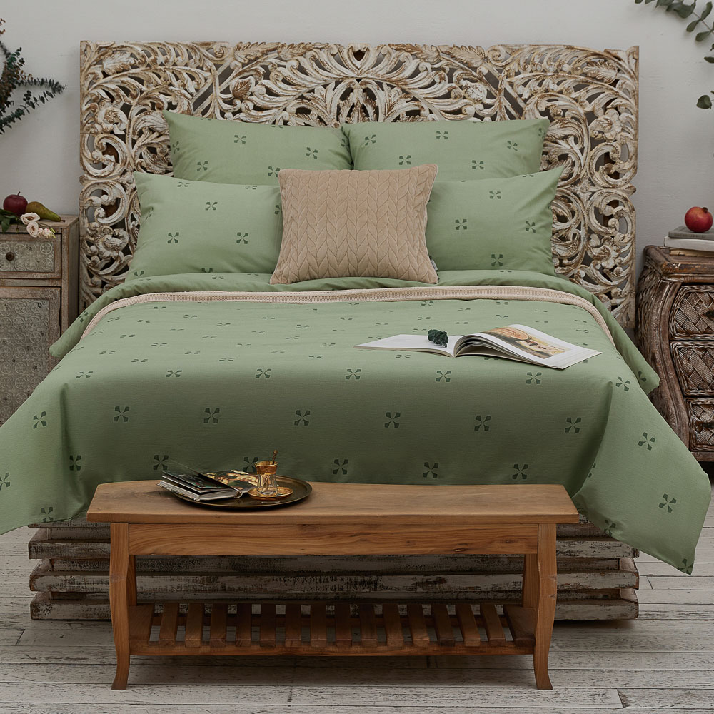 PROVANCE Простыня евро, 200х220см, 100% хлопок, поплин, зеленый, арт.№ 432-153