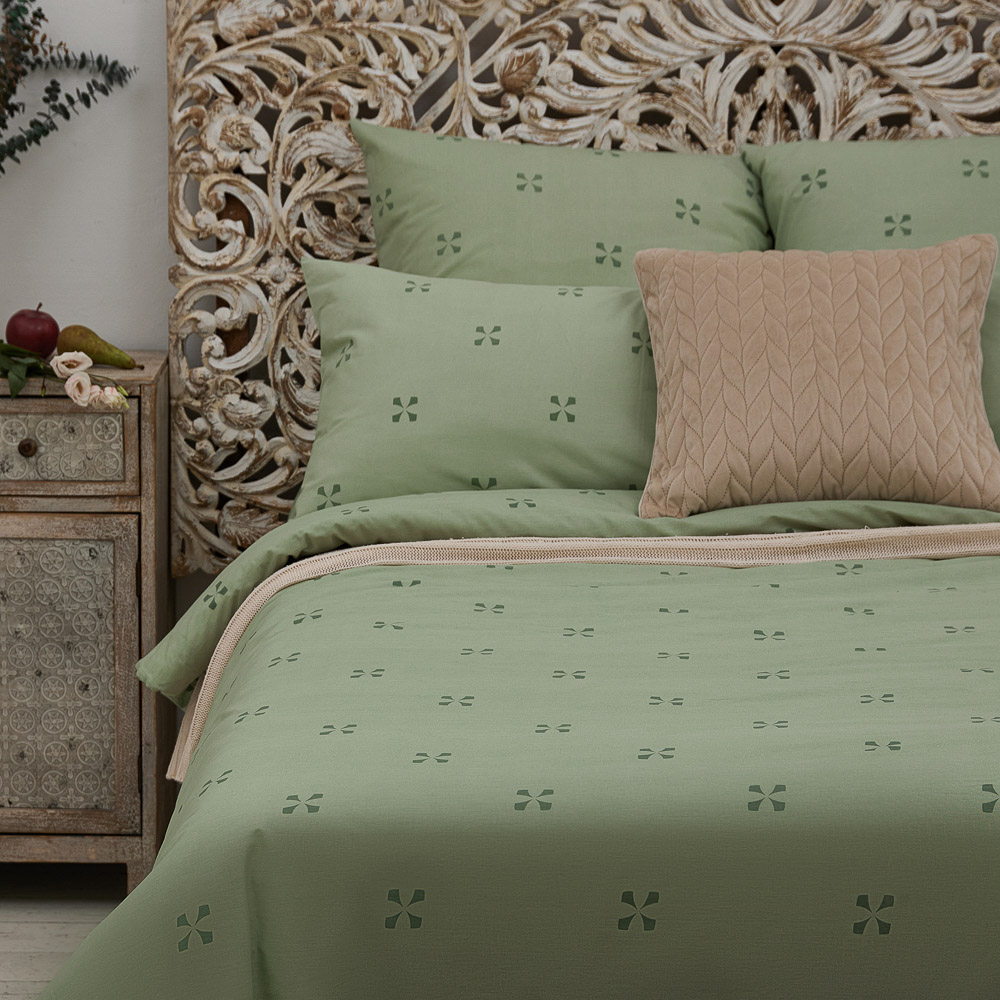 PROVANCE Простыня евро, 200х220см, 100% хлопок, поплин, зеленый, арт.№ 432-153