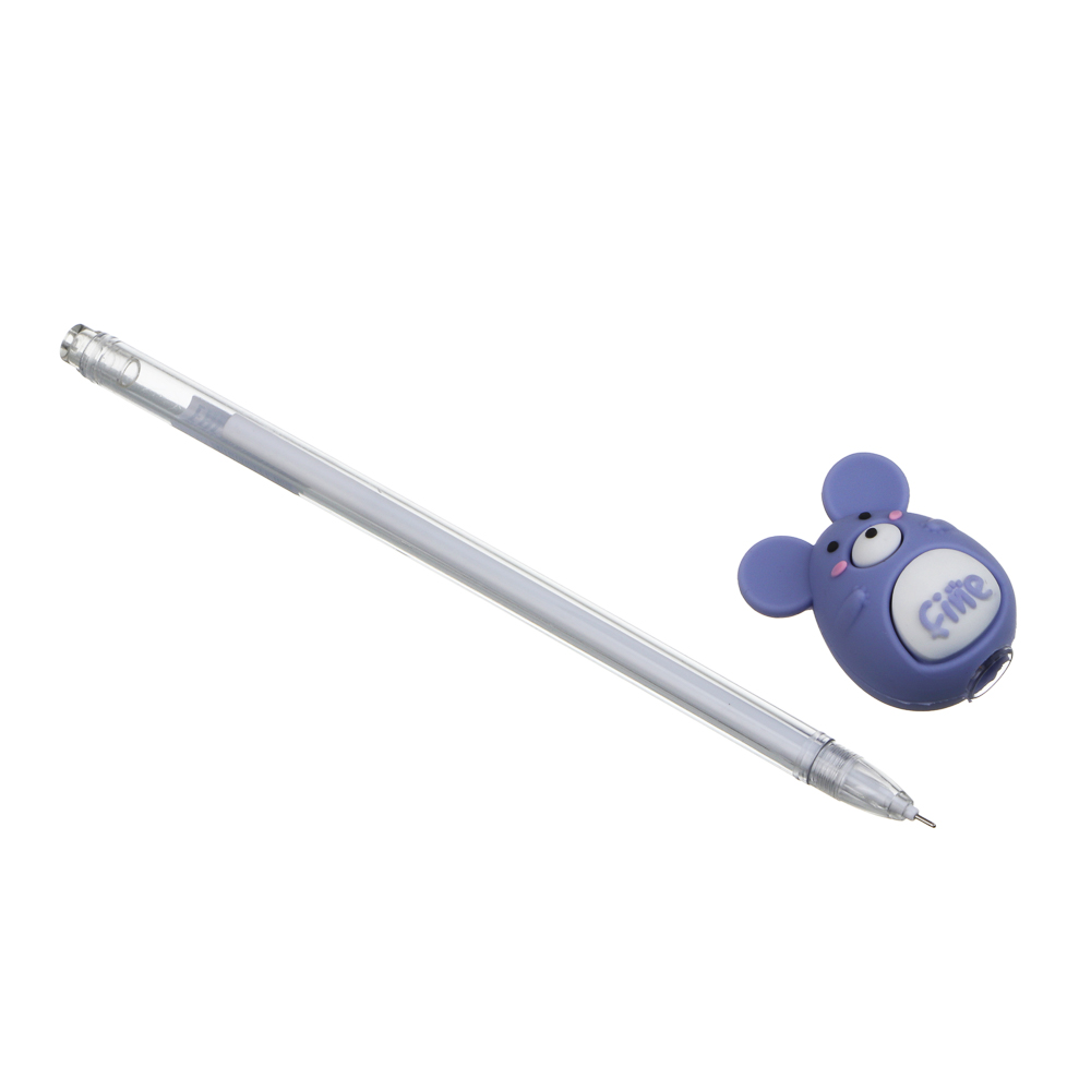 Ручка гелевая черная "Мышки", 4 вида, арт.№ 591-311