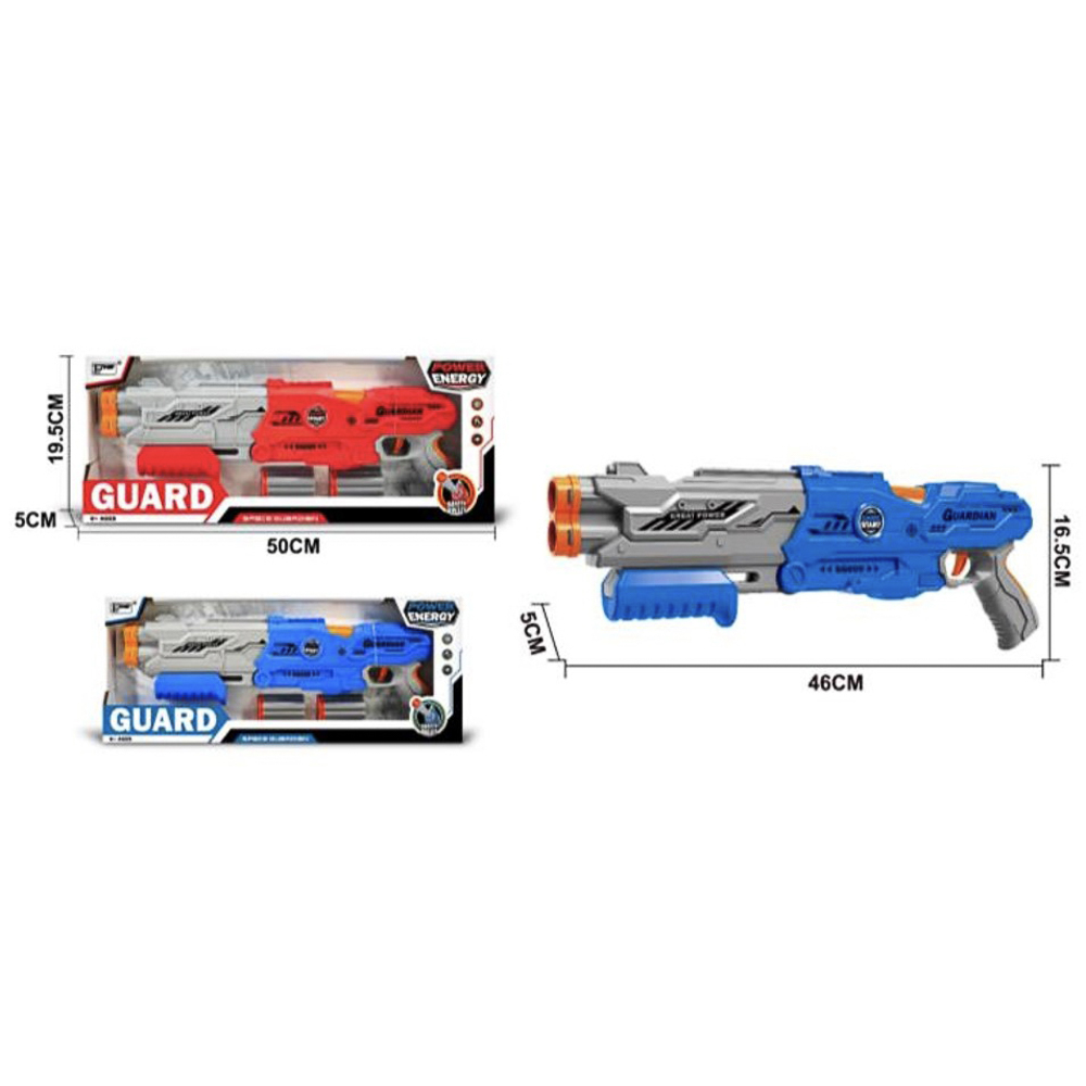 Бластер механический, 10 мягких пуль, пластик, тм ИГРОЛЕНД, арт.№ 261-820