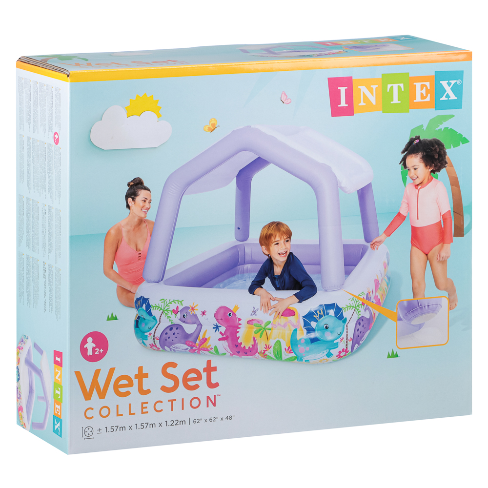 INTEX Бассейн с навесом от солнца, 157х157х122см, от 2 лет, 57470NP, арт.№ 109-210