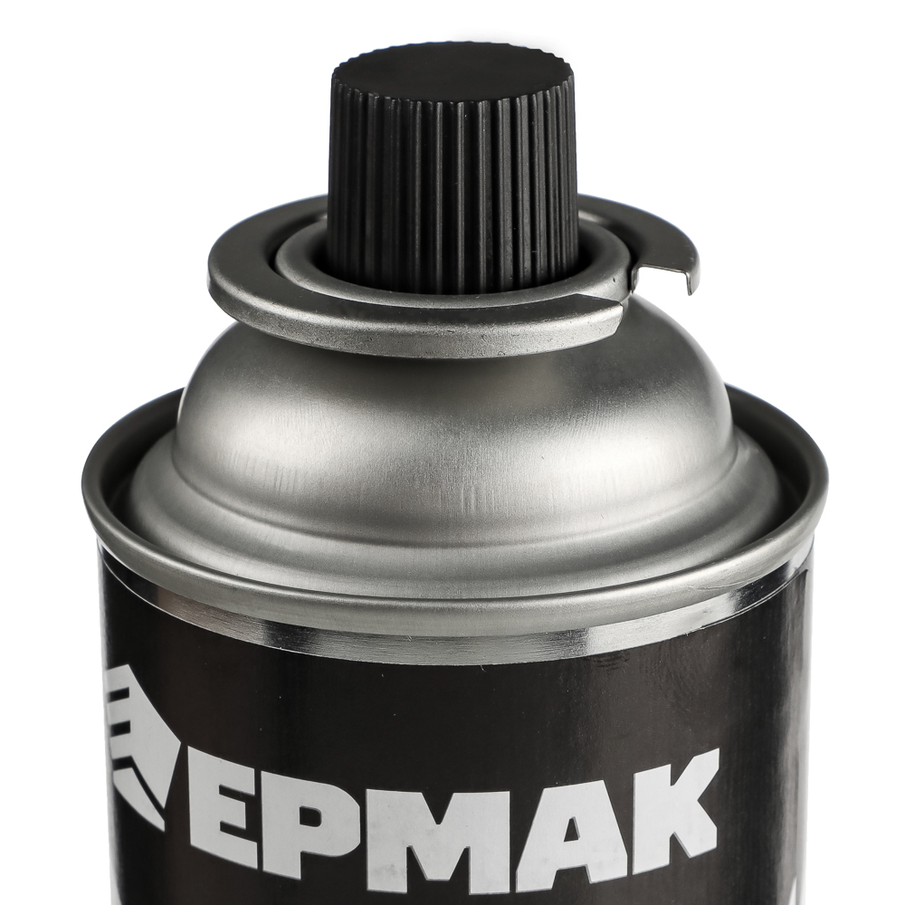 Газ для портативных плит тм ЕРМАК, всесезонный, метал. баллон 220гр, 520см3(цанг., ЕАЭС), арт.№ 116-069