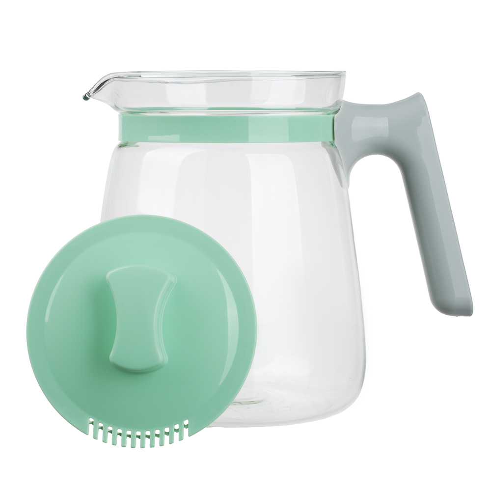 Кувшин с пластиковой крышкой тм MILLIMI, 2000мл, стекло, инд. упак, арт.№ 878-699