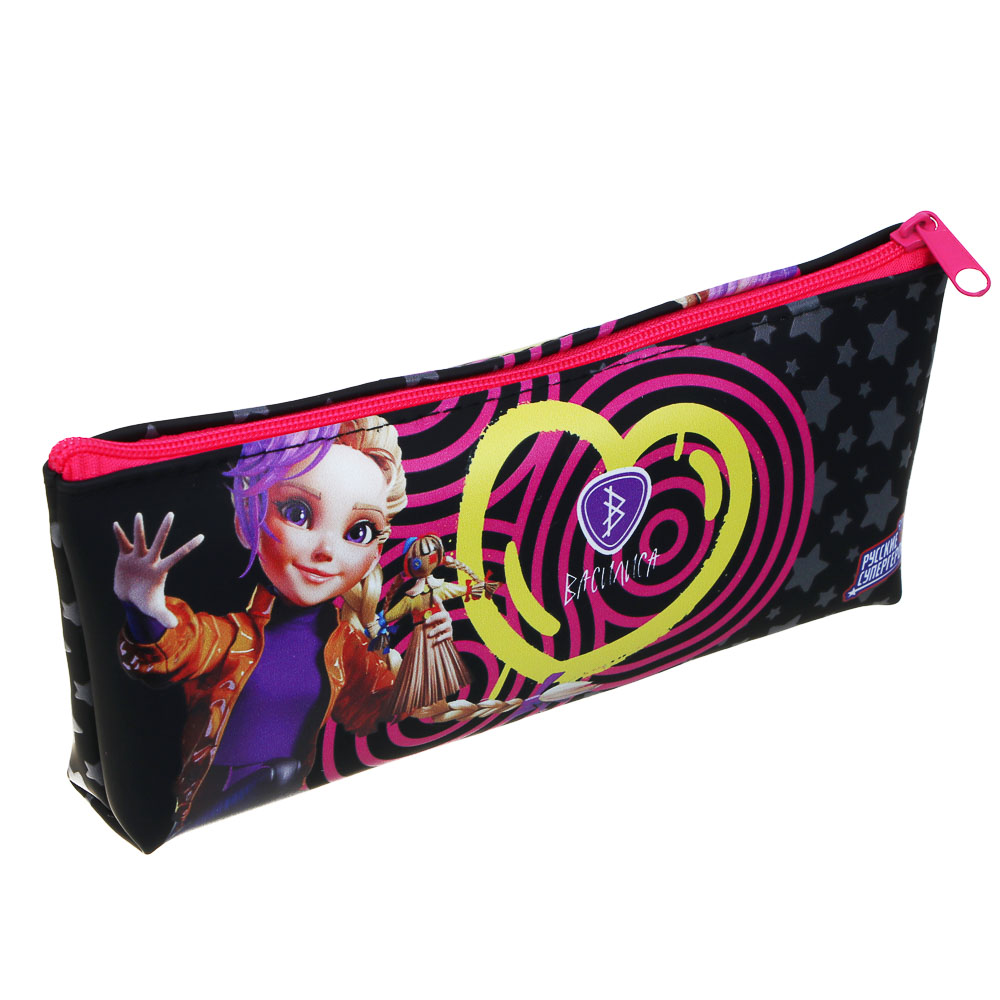 Пенал школьный прямоугольный 20х8х3,5 см BY Русские Супергерои, 1 отделение на молнии, силиконовый ПВХ, арт.№ 801-075