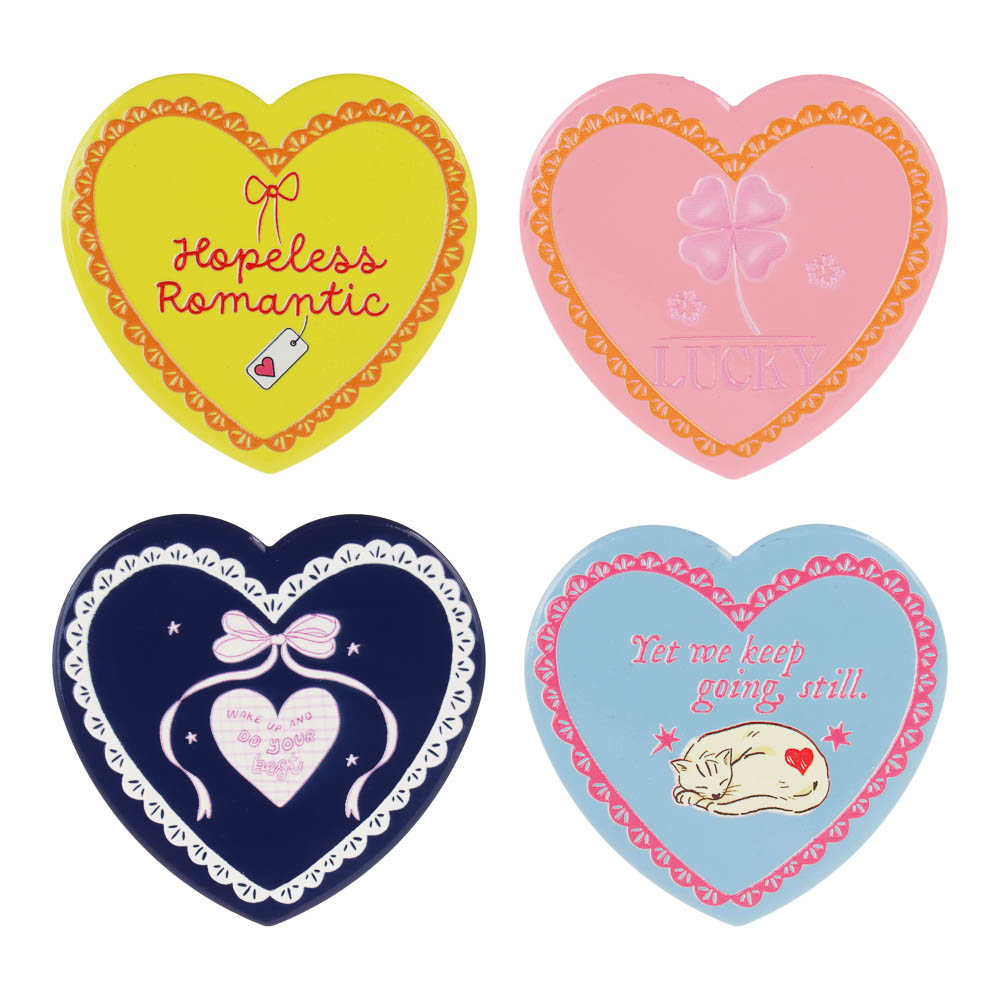 Подставка для горячего тм LADECOR "Сердце", 11 см, керамика, пробка, 4 цвета, арт.№ 597-305