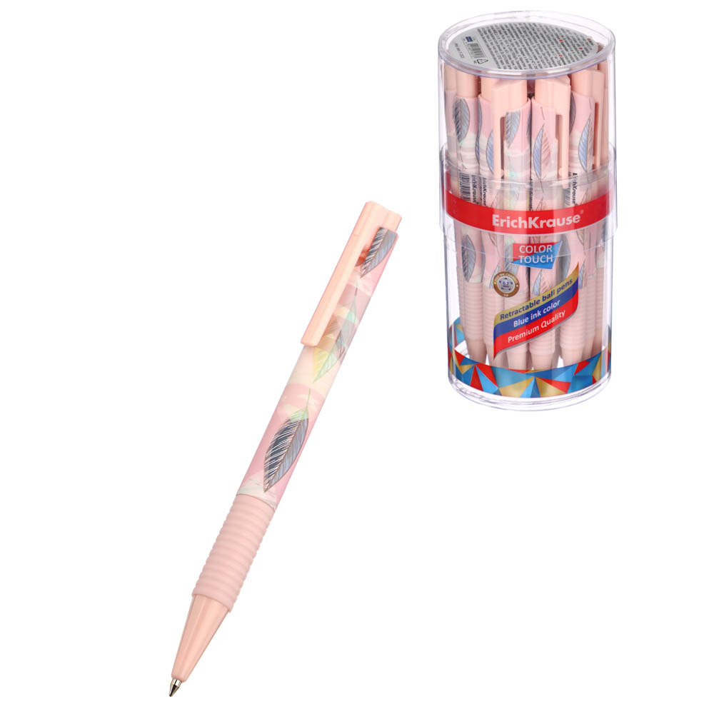 Erich Krause Авторучка шариковая синяя "Колортач Флора", тонир.корпус с принтом, 50746, арт.№ 626-049
