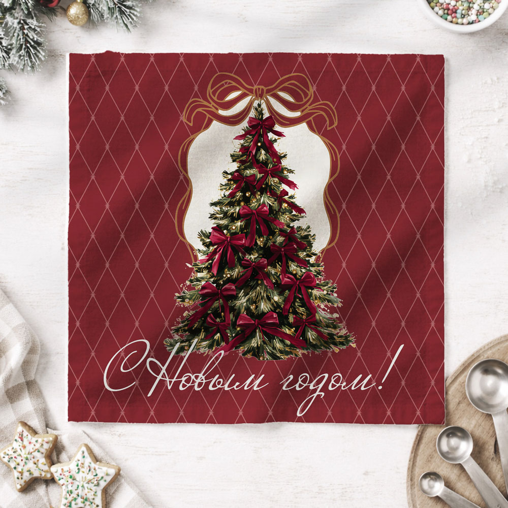 Салфетка символ года тм PROVANCE Марсала, 28х28см, 100% полиэстер, 6 дизайнов, арт.№ 492-372