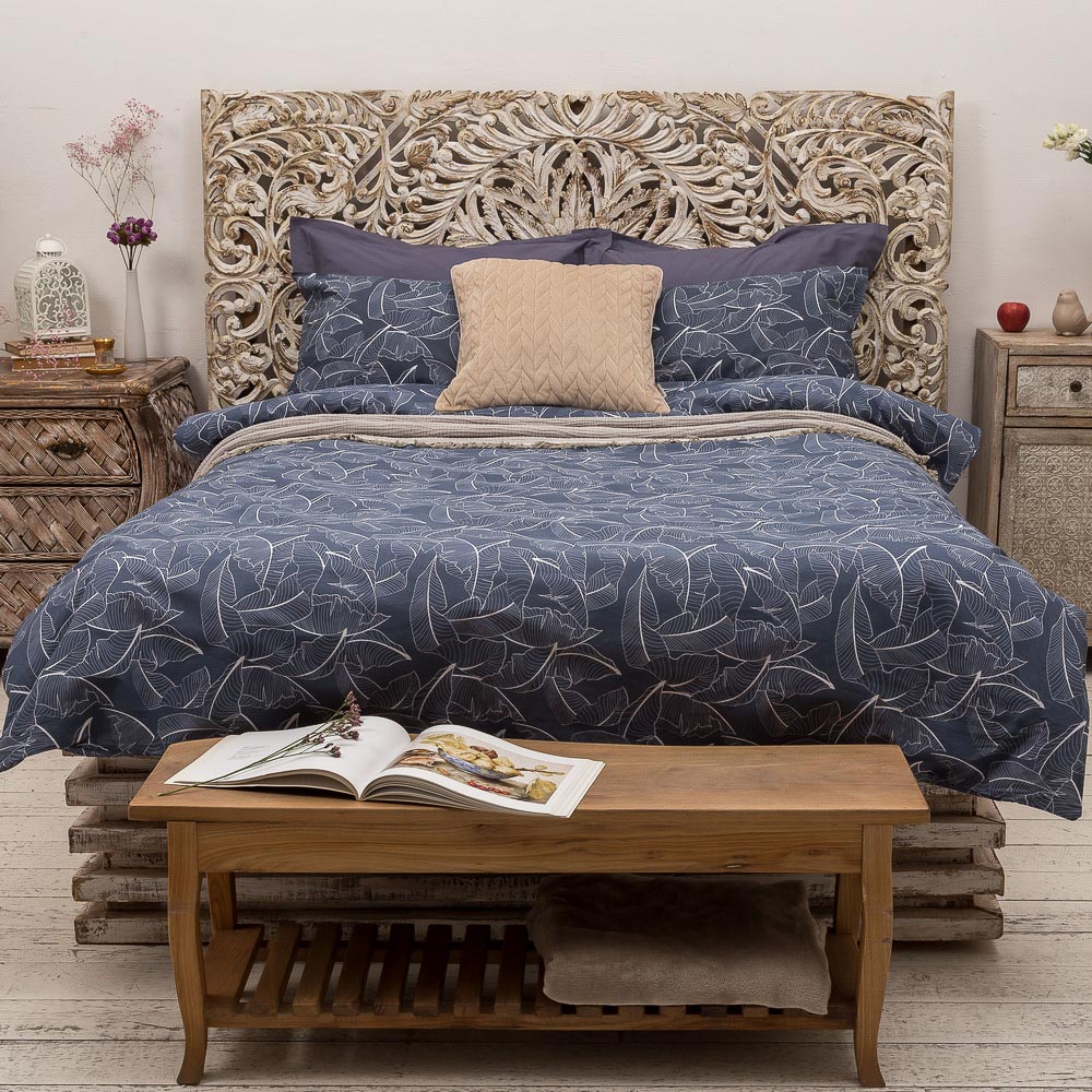 PROVANCE Комплект постельного белья 2 (3 предмета), бязь, 100% хлопок, принт, синий, арт.№ 421-322