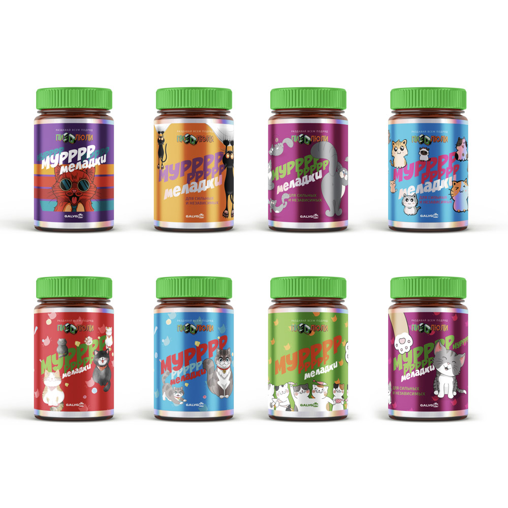 Мармелад жевательный в банке "Мурррмеладки", 150 гр, 8 дизайнов, арт.№ 085-036