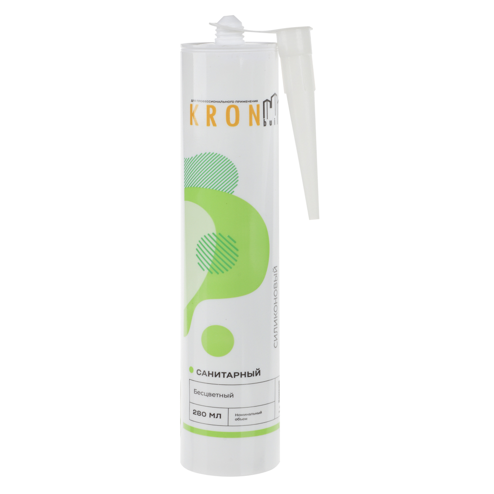 KRONbuild Герметик силиконовый санитарный, 280мл, прозрачный, арт.№ 646-383