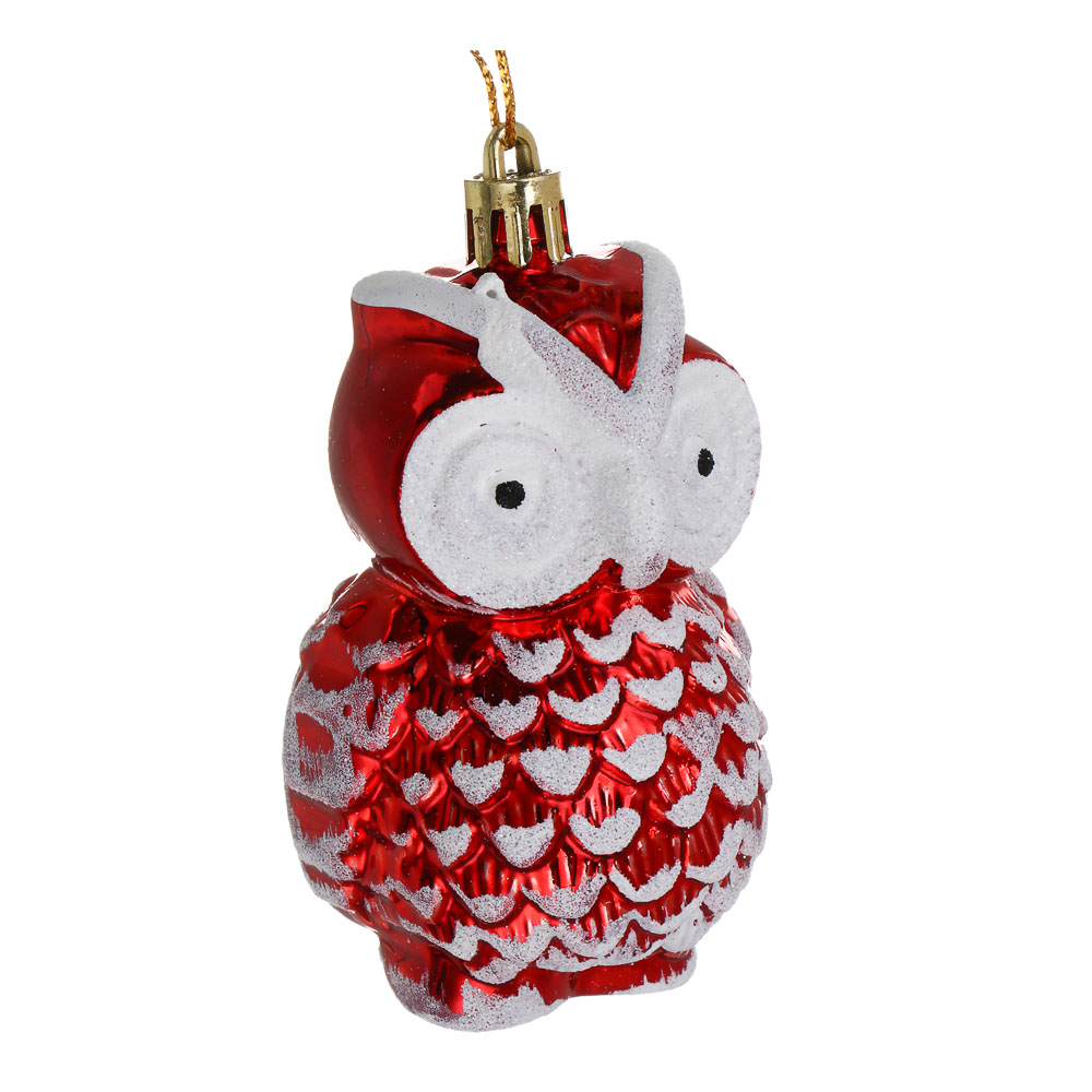 СНОУ БУМ Набор декоративных украшений "Совы" 2шт, 5x5x9см, пластик, арт.№ 374-593