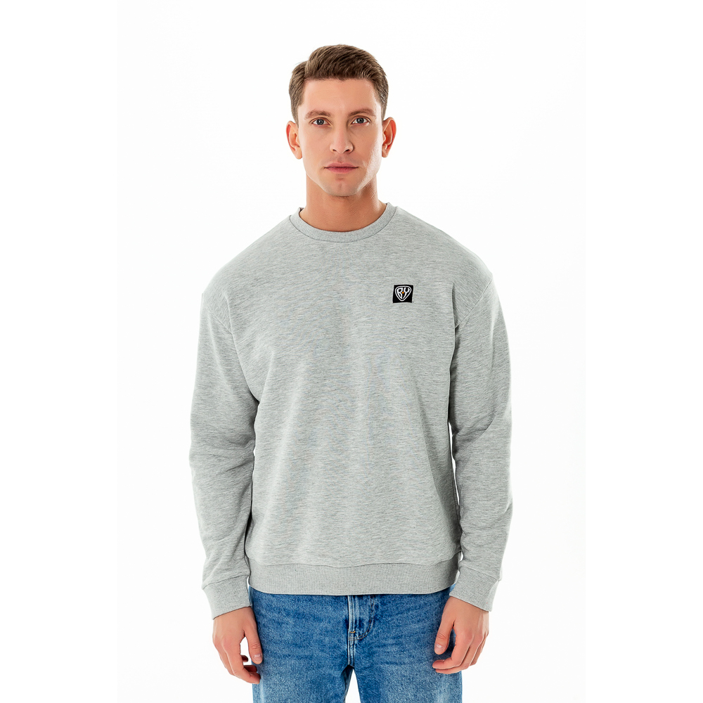 BY Свитер мужской, хлопок, размеры S-XXL, цвет серый, арт.№ 830-637