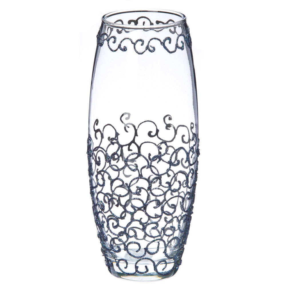 Ваза декорированная, стекло, 25х11см, 7736/250/77-103, арт.№ 502-604