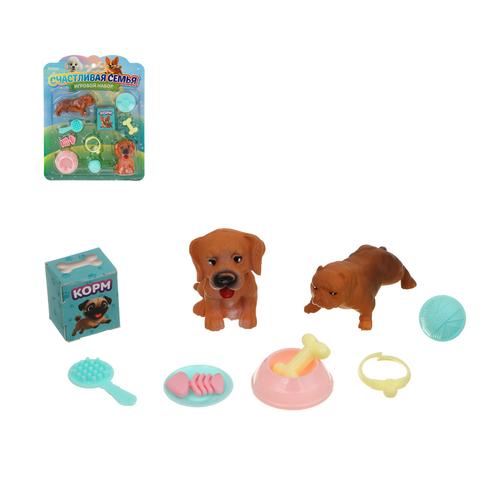 Игровой набор "Счастливая семья" Собачки, ABS, тм ИГРОЛЕНД, арт.№ 294-243