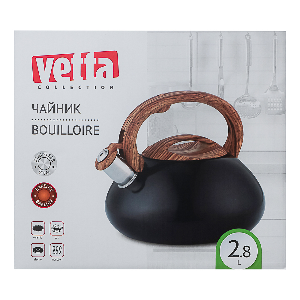 VETTA Чайник стальной 2,8л "Лоренцо", индукция, арт.№ 847-117