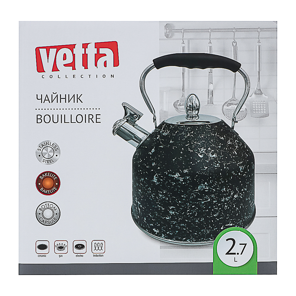 VETTA Чайник стальной 2,7л "Терра", индукция, арт.№ 847-120