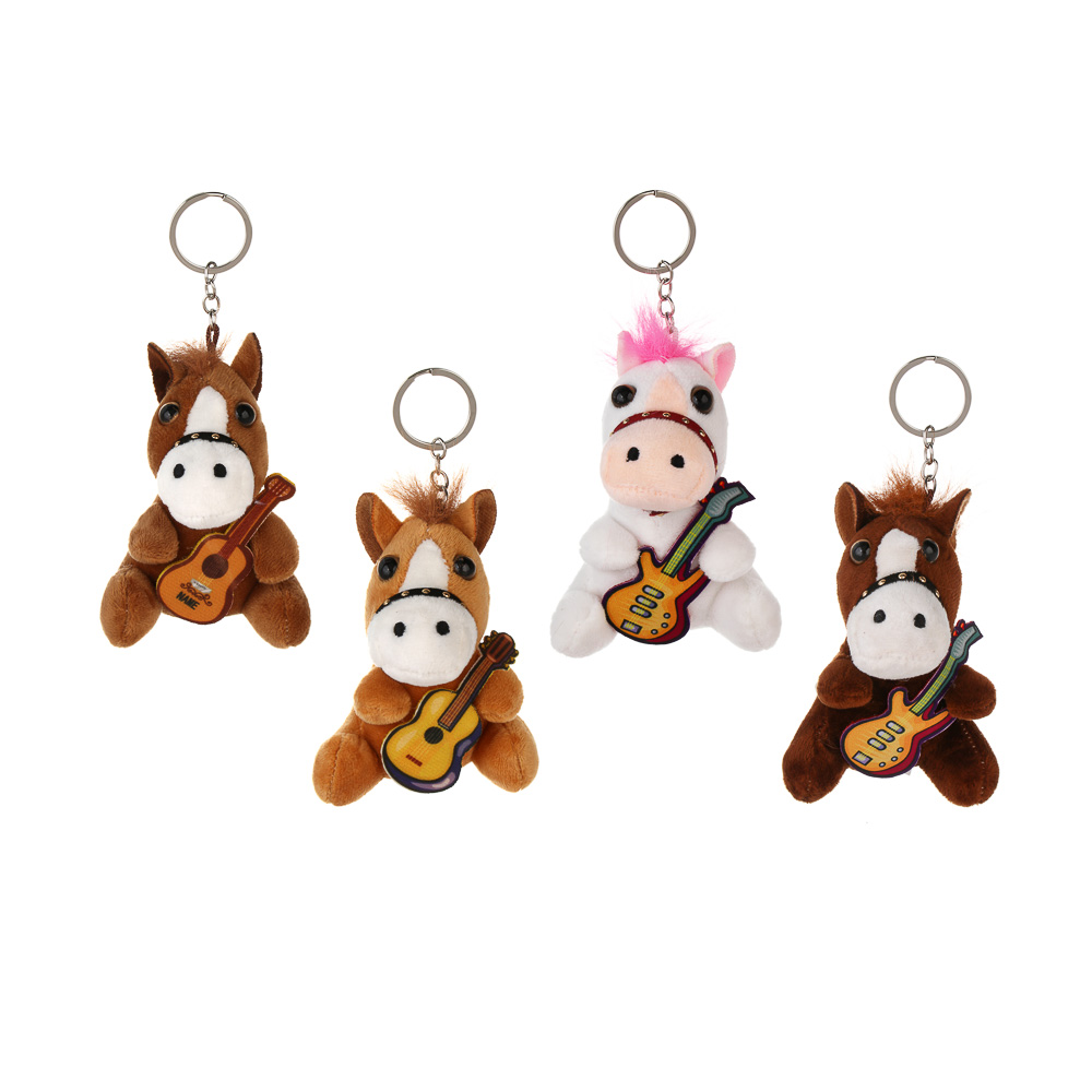 СНОУ БУМ Сувенир мягкий в виде лошадки с гитарой 11x6x7 см, полиэстер, 4 дизайна, арт.№ 394-906