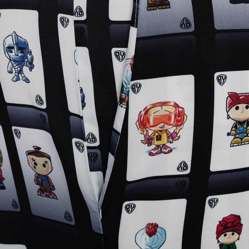 Пижама "Cards" black, унисекс, черный с рисунком, разм. one size, арт.№ 080-027