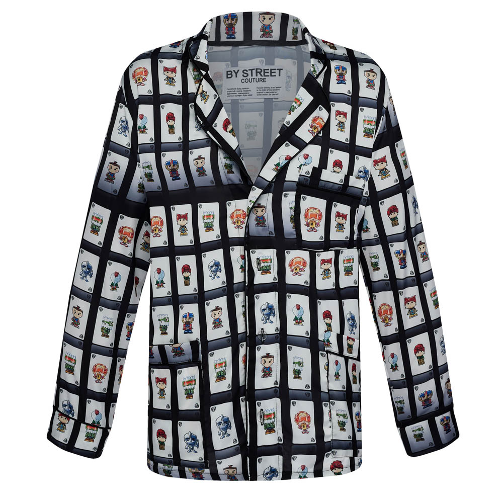 Пижама "Cards" black, унисекс, черный с рисунком, разм. one size, арт.№ 080-027