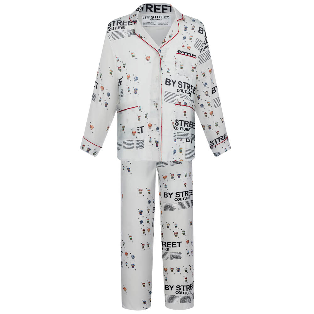 Пижама "Cards" white, мужская, белый с рисунком, разм. one size, арт.№ 080-035