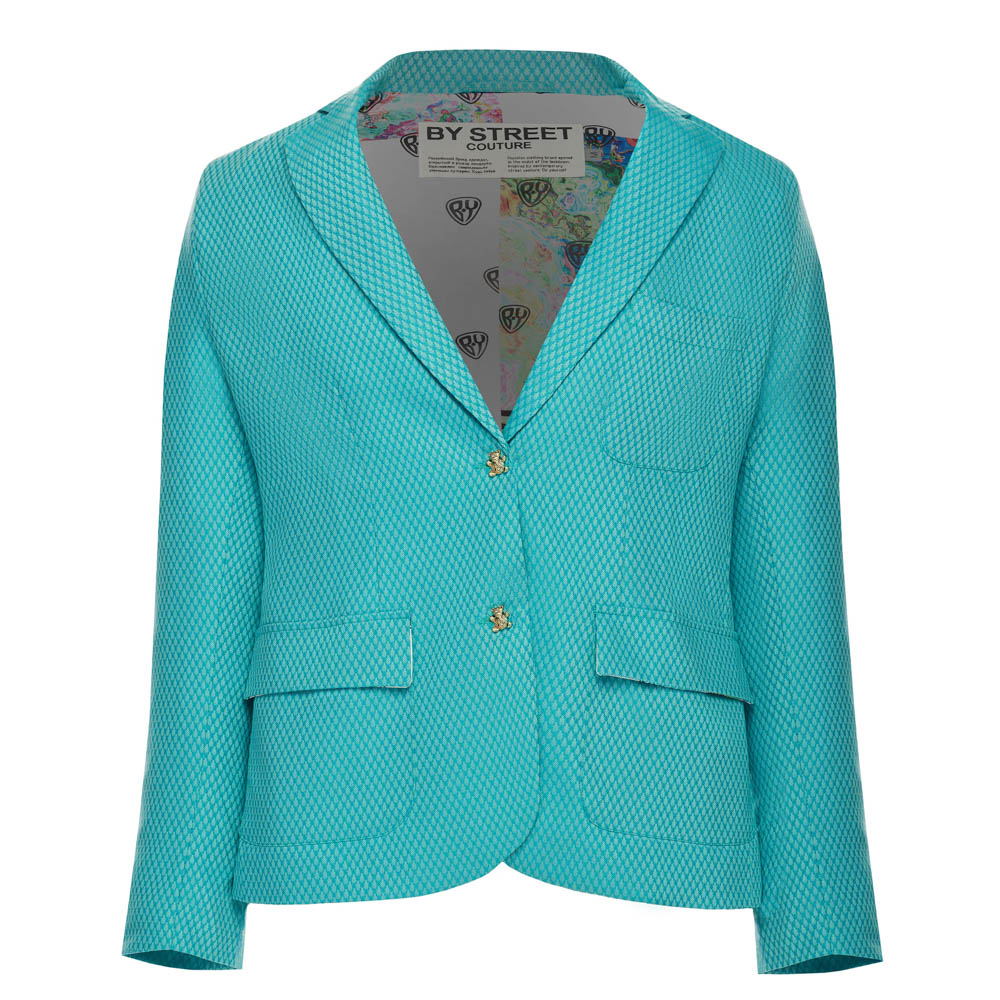 Пиджак со стразами, унисекс, бирюзовый, разм.M, арт.№ 080-037