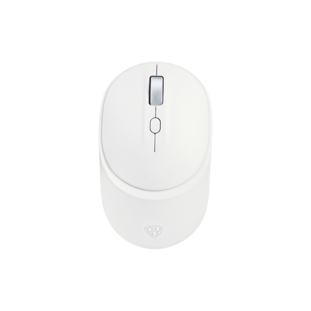 Компьютерная мышь беспроводная BY,1000-1800DPI,4D, 2.4GHz + BT,до 3х устройств,1xAA,тихий клик,белая, арт.№ 405-094
